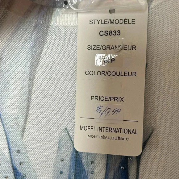 Vtg Moffi jersey knit,beaded,printed,floral sweater,NWT classy cottagecore - Picture 6 of 11